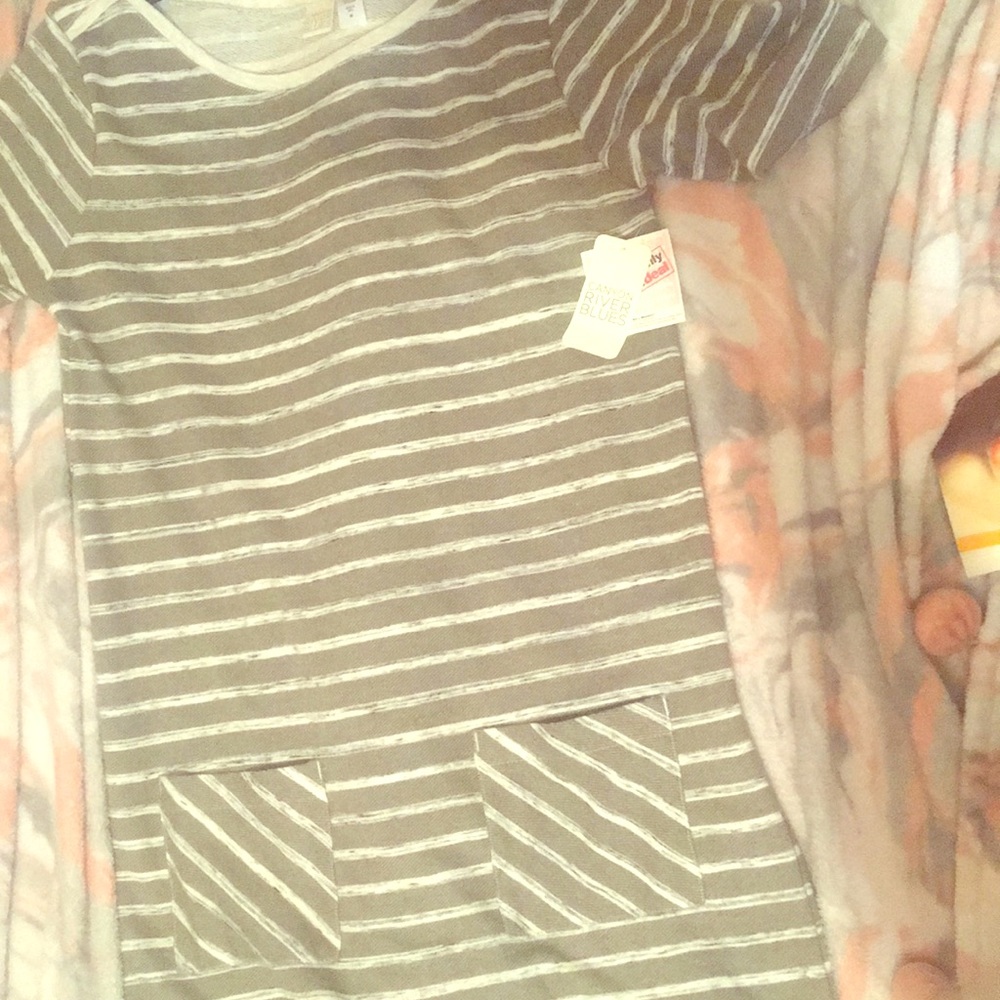 Olive Green w/ White Stripe T-Shirt Dress